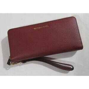 Michael Kors Jet Set Travel Continental Leather Wallet Brandy